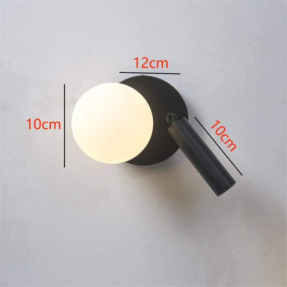 NordicLux - Modern LED Sänglampa Rotera Glas Vägglampa Sovrum och Vardagsrum Dekor