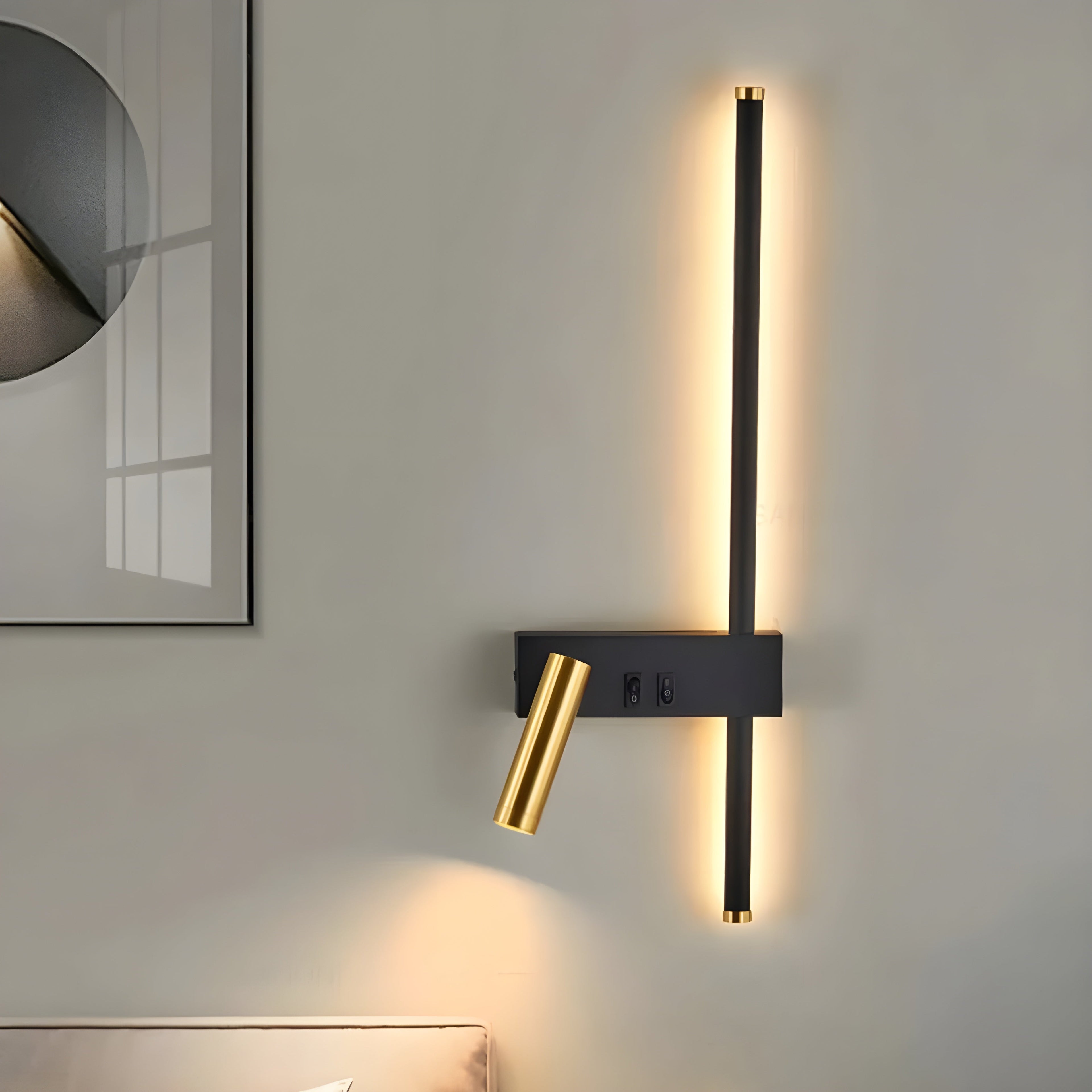 Duo-Vägglampa med strömbrytare - Minimalistisk design för vardagsrum och sovrum