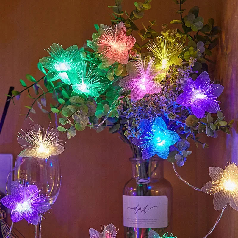 Carvallo LED blomsterljusslinga | 2 m koppartråd | Batteridriven & varmvit | Dekoration för bröllop, & hem
