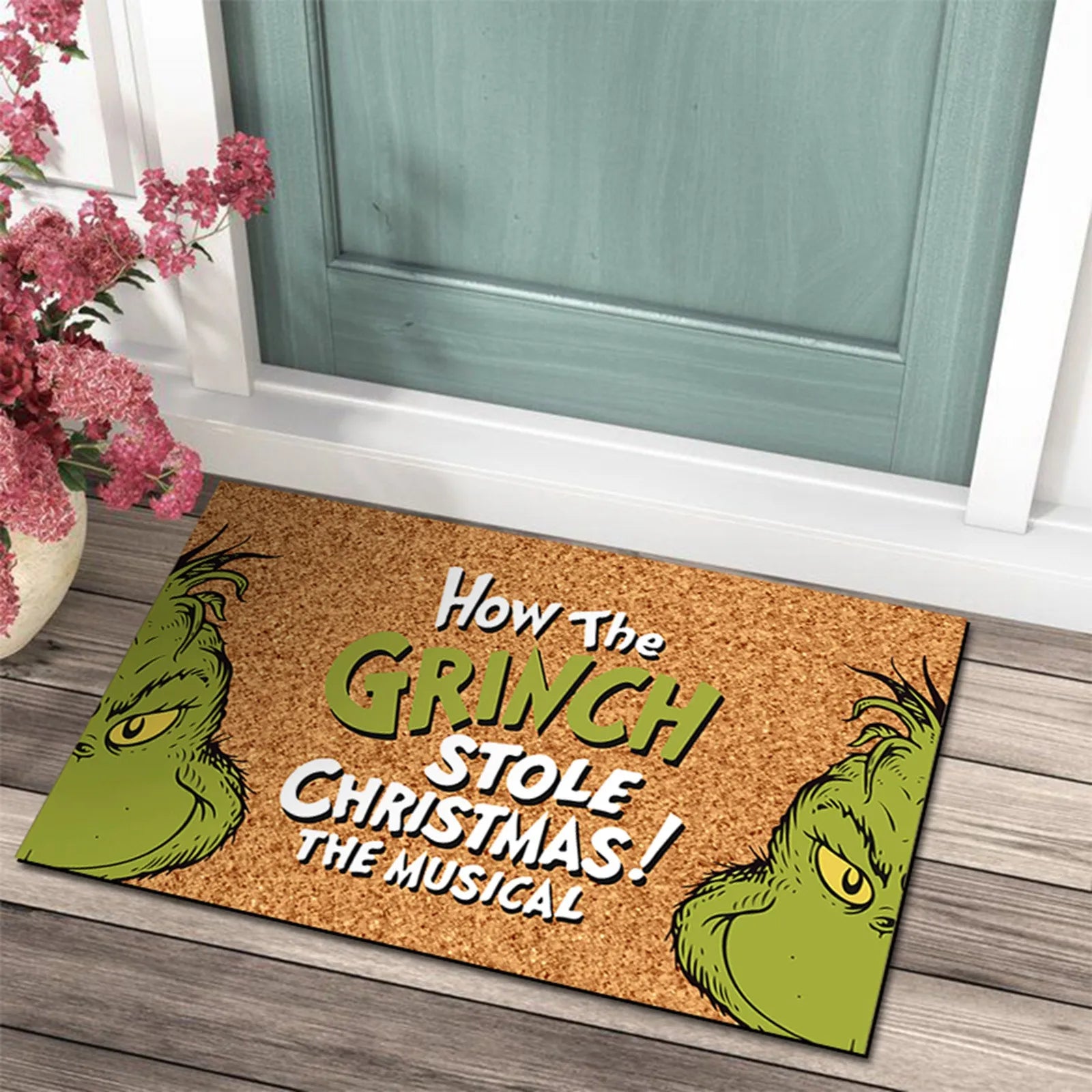Julmatta med Grinch-design - Ett glatt välkomnande för helgerna