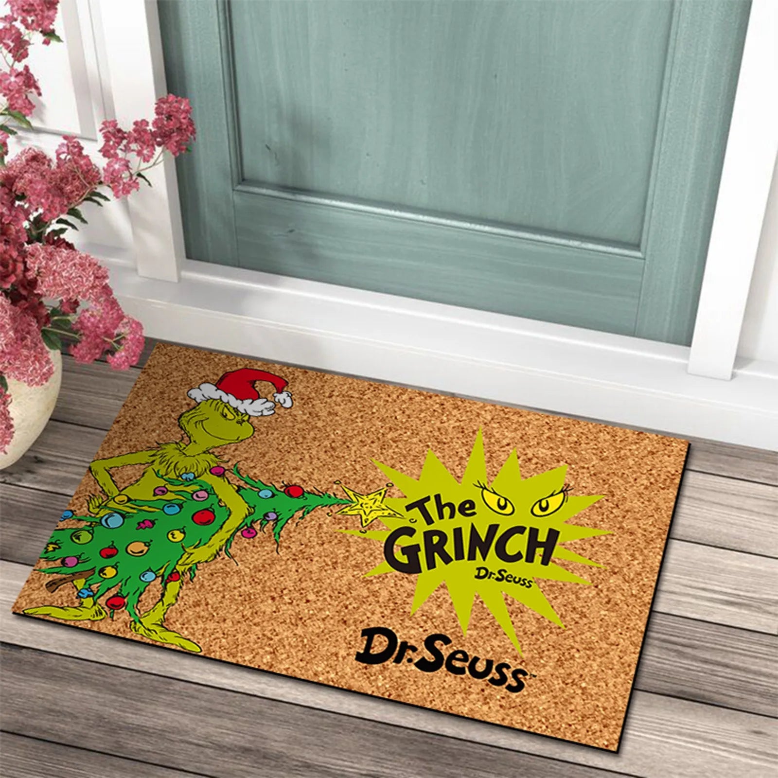 Julmatta med Grinch-design - Ett glatt välkomnande för helgerna