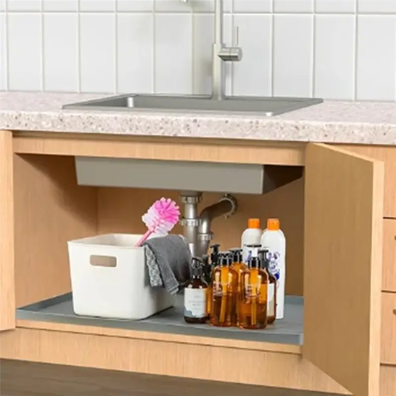 Royallure Under-Sink Vattentät Silikonmatta & Hyllfoder Organizer – Läckagesäker, Oljeavvisande, Flera användningsområden