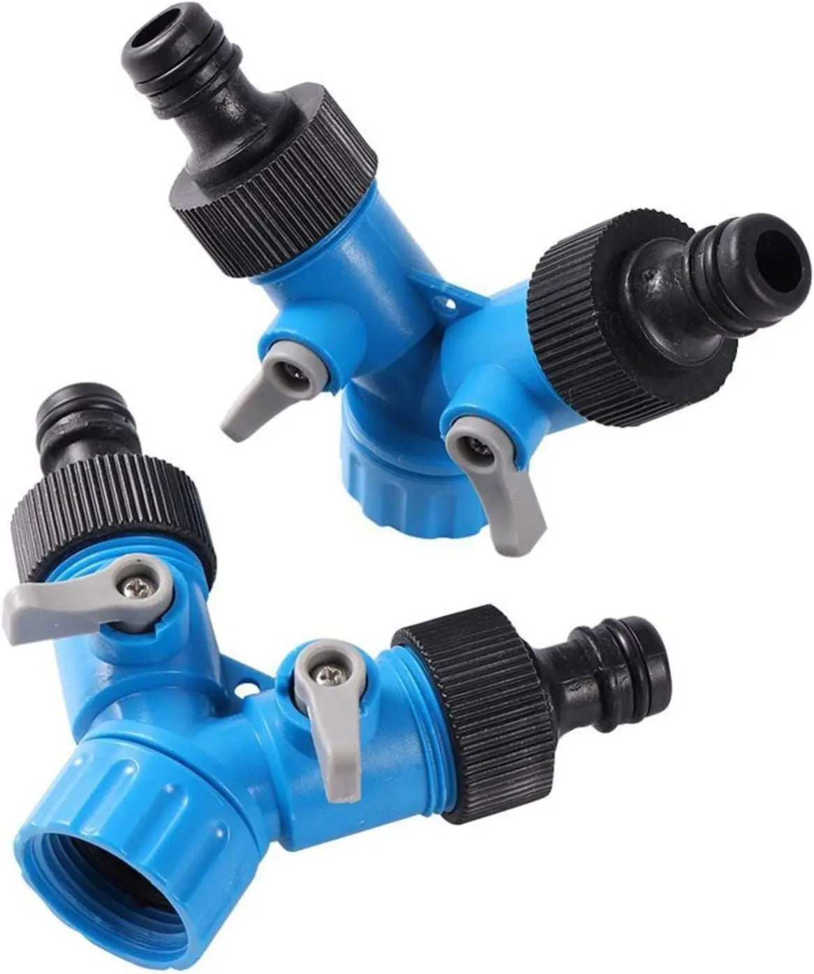 Carvallo 3/4" Y-fördelare med avstängningsventil | Snabbkopplingsgängkoppling | För trädgårdsbevattning & biltvätt