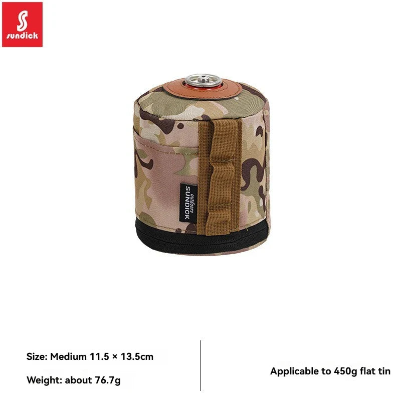 Carvallo skyddshölje för gaspatroner | Stötresistent & Praktisk | För 230 g & 450 g platta gasburkar | Med sidoficka & dragkedja | Utomhus & Camping