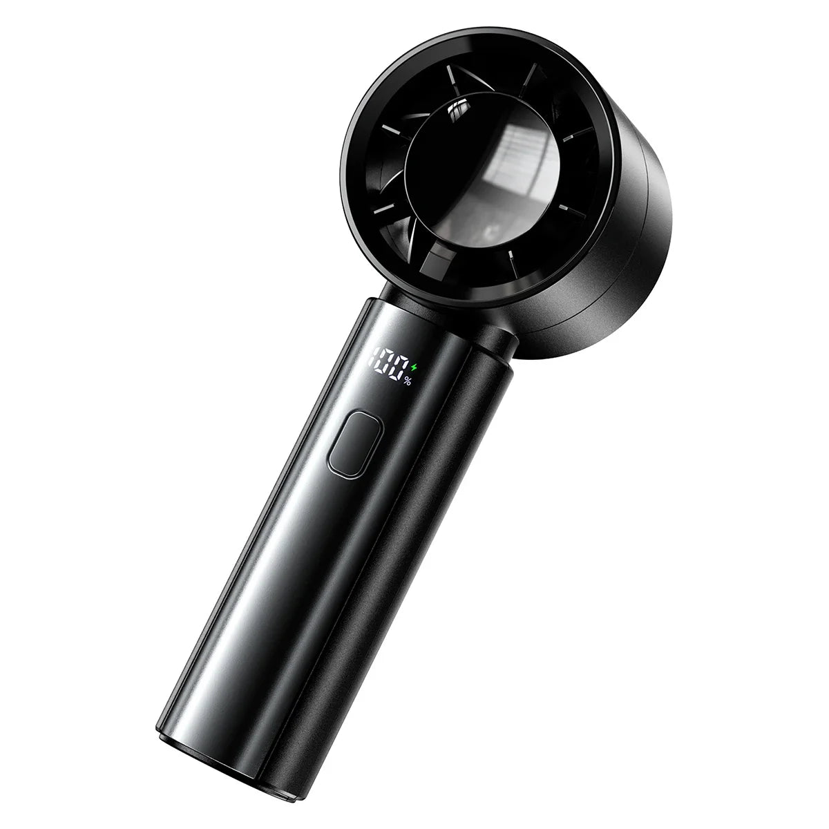 Carvallo Bärbar Handfläkt med 4000 mAh batteri | 5 nivåer & 100 intensitetsnivåer | Digitaldisplay & Dubbel luftström för utomhus & resor