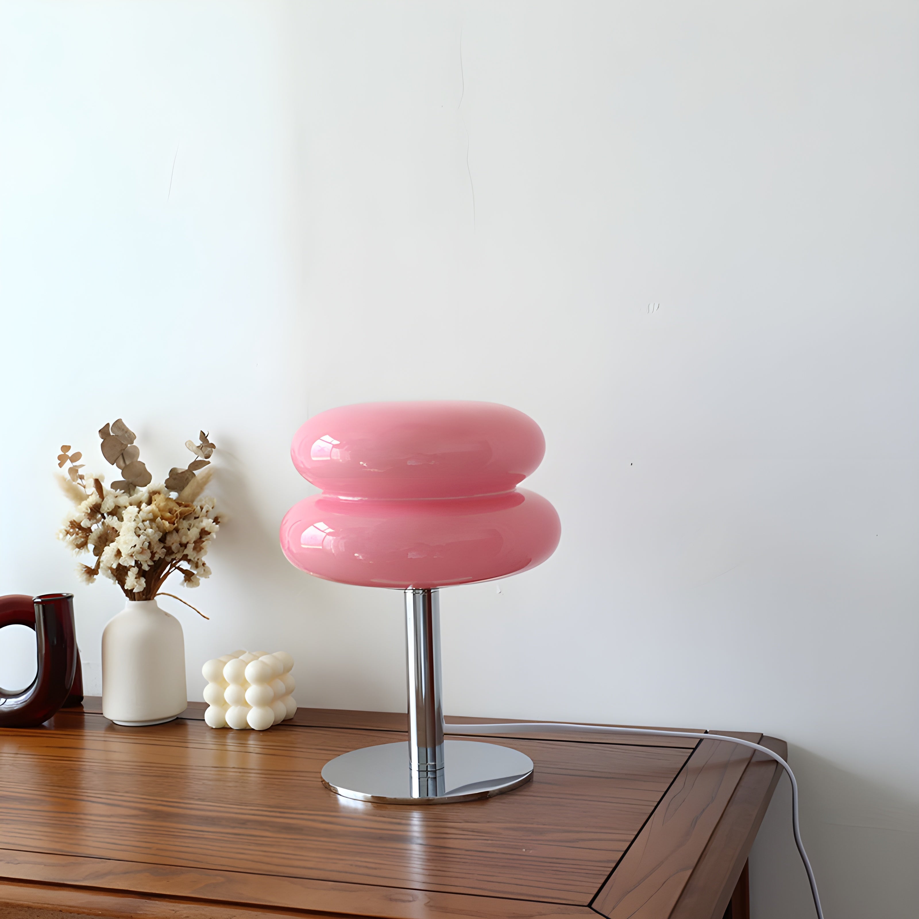 Italiensk designer glas ägg tart LED bordslampa för heminredning