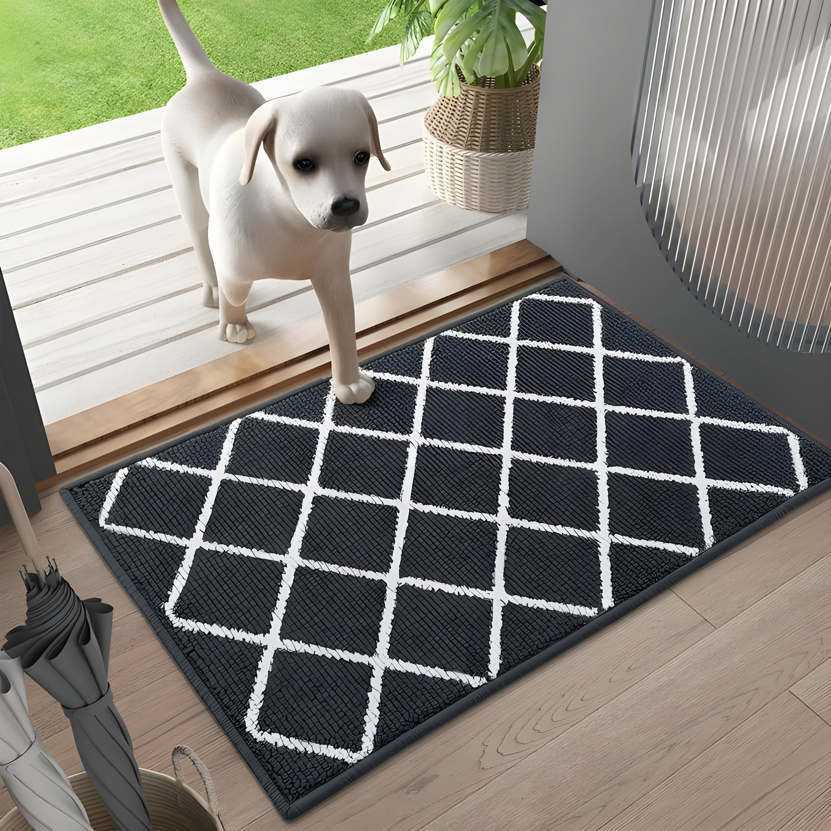 Randig entrématta - halkfri och smutsavvisande | Perfekt för inomhusbruk