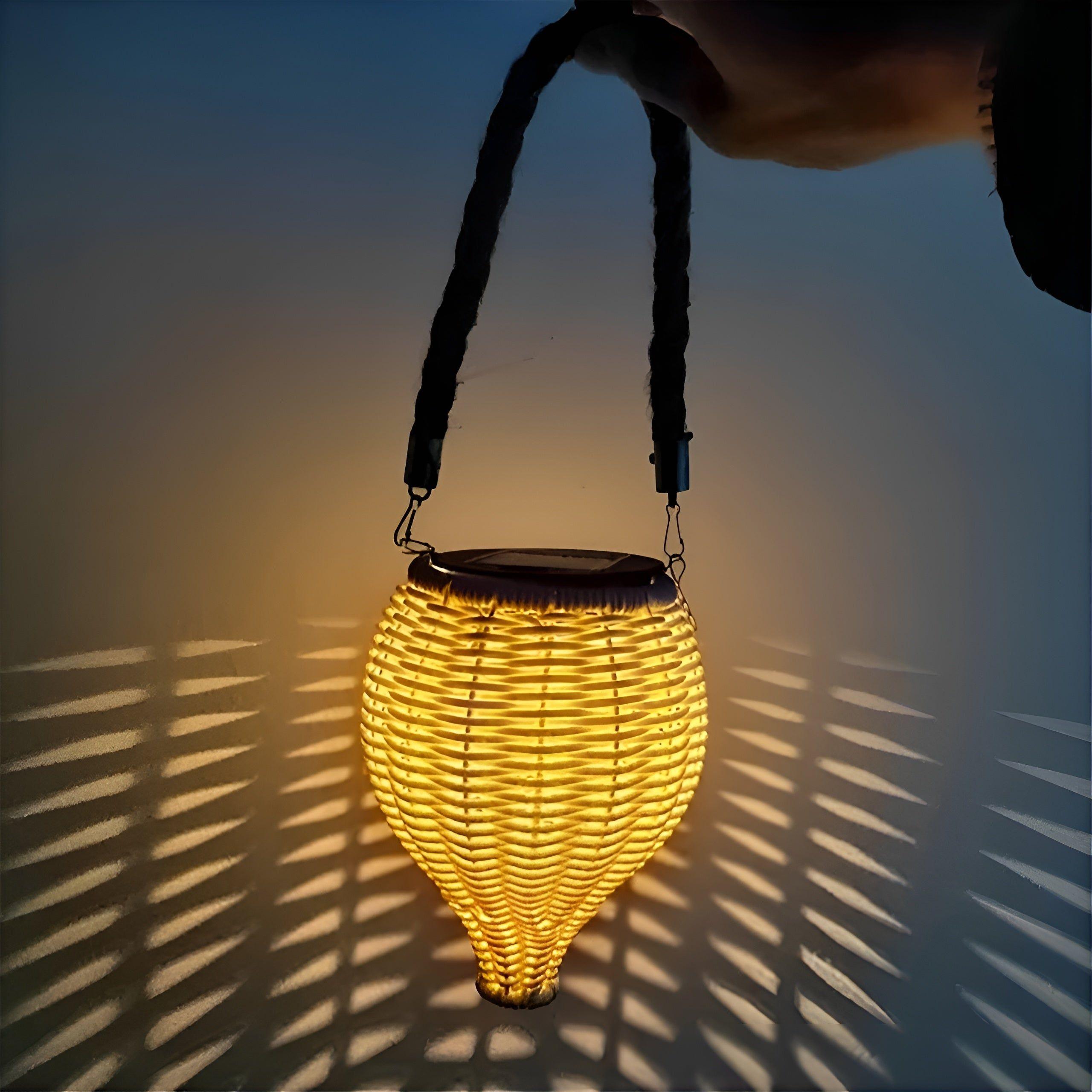 Rattan Light - Kreativ Rattan Solträdgårdsdekoration Lampa