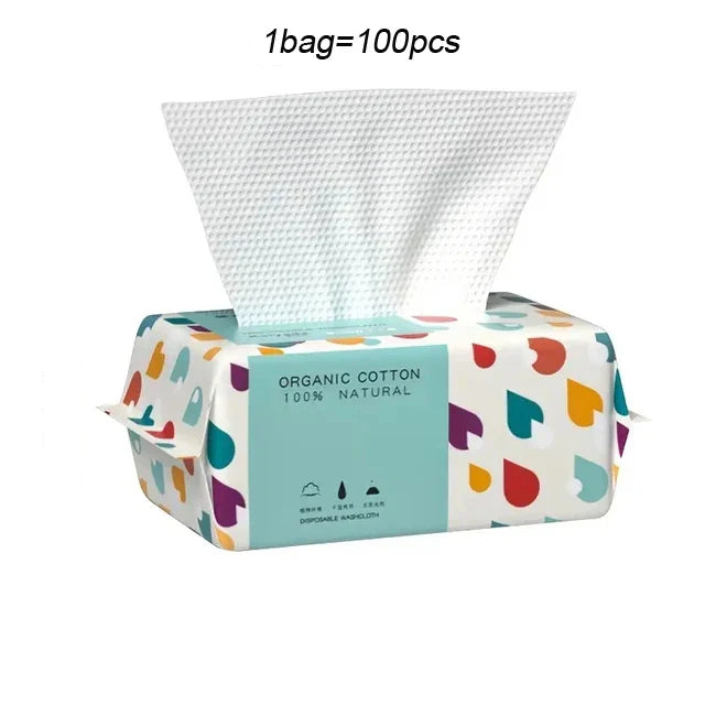 Carvallo-Gesichtstücher Purewiva Soft+ | 100 % bomull | Rivstark, sugerande & återanvändbar | 100 stycken per påse