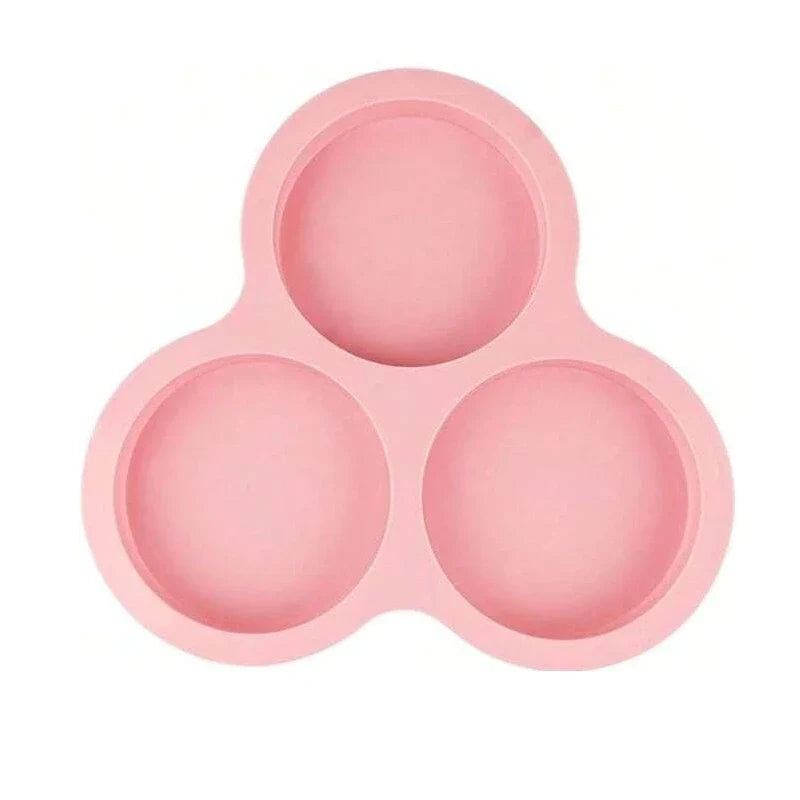 Carvallo Silikonbakform för varmluftsfritös | 3-delad rund form | Non-stick muffins- och hamburgarbrödform | Baktillbehör för DIY bakning