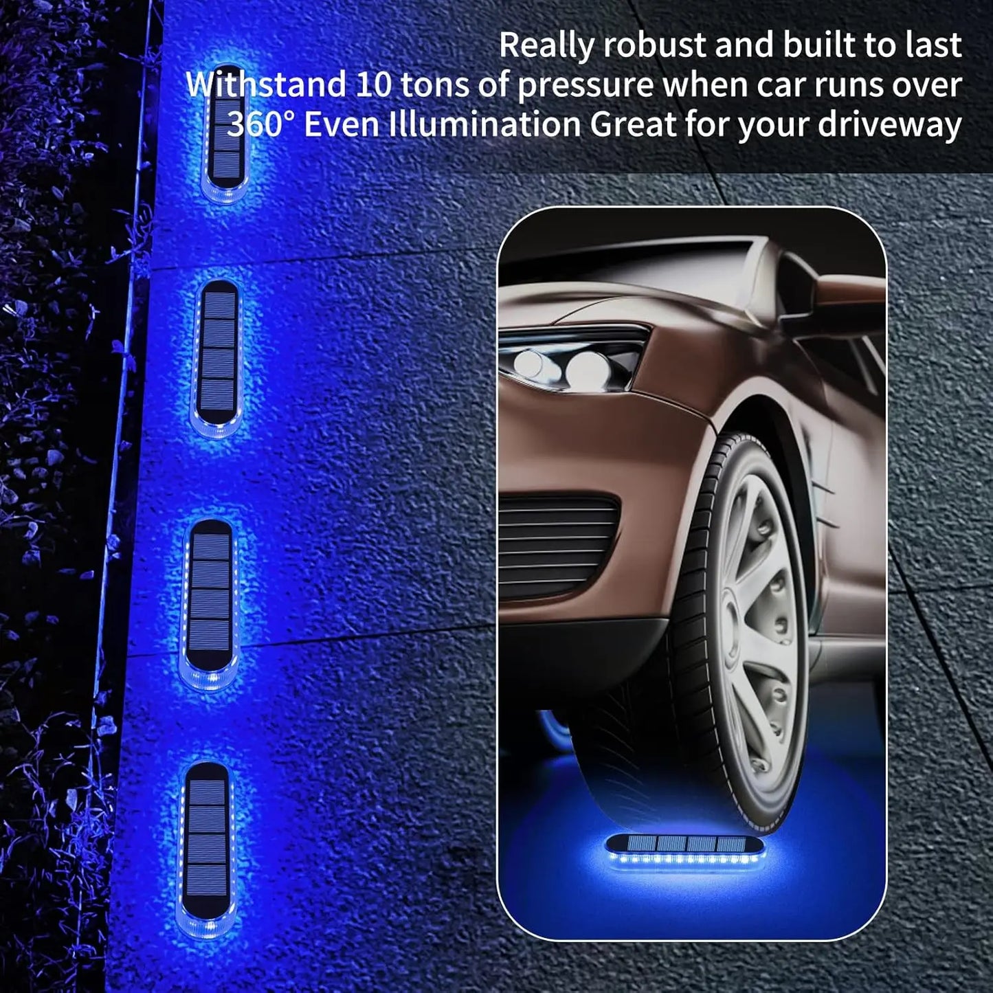 Carvallo-trappbelysning LumaStep | IP68 Vattentät | 30 LEDs | Varm-/Kallvit/Blå | För Terrass, Staket & Utomhus