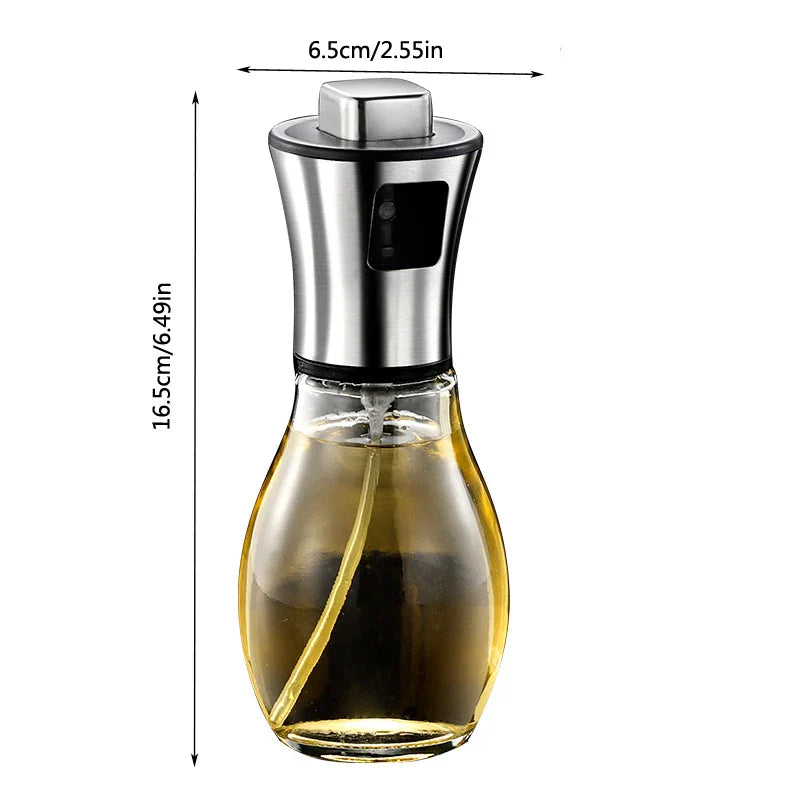 Carvallo Pro Ölsprayer 200 ml | Fin dimma & förbättrad munstycke | För olja, vinäger & citronsaft | Rostfritt stål & glas