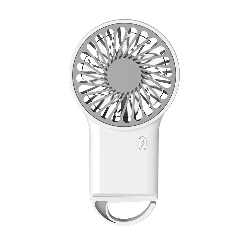 Carvallo MinQi Ventilator med karbinhake | USB-laddbar & hopfällbar | Tyst & bärbar | För resa, kontor & hem