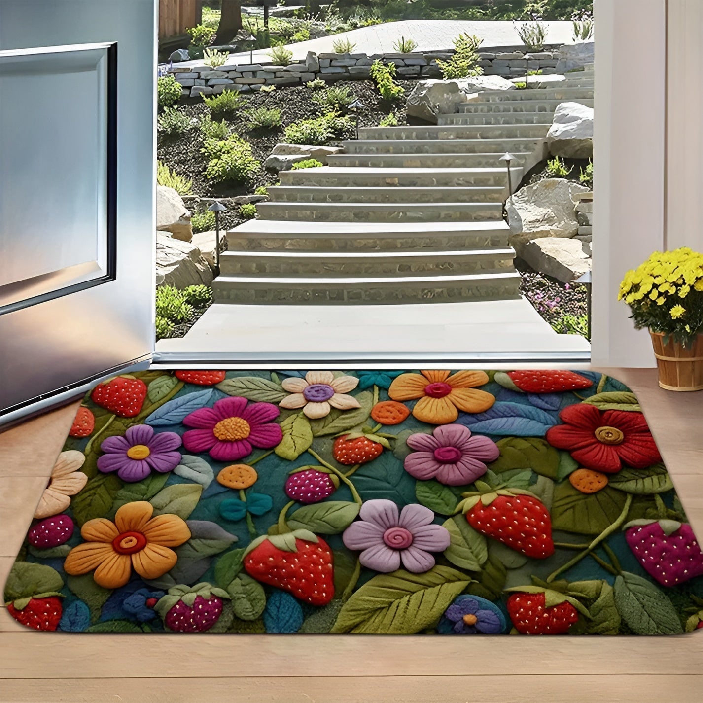 3D Blommattor – Halkfria mattor med kashmirlook | Ideal för ingång och bad