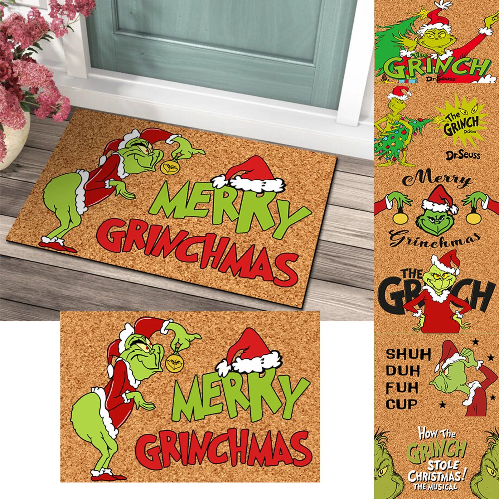 Julmatta med Grinch-design - Ett glatt välkomnande för helgerna
