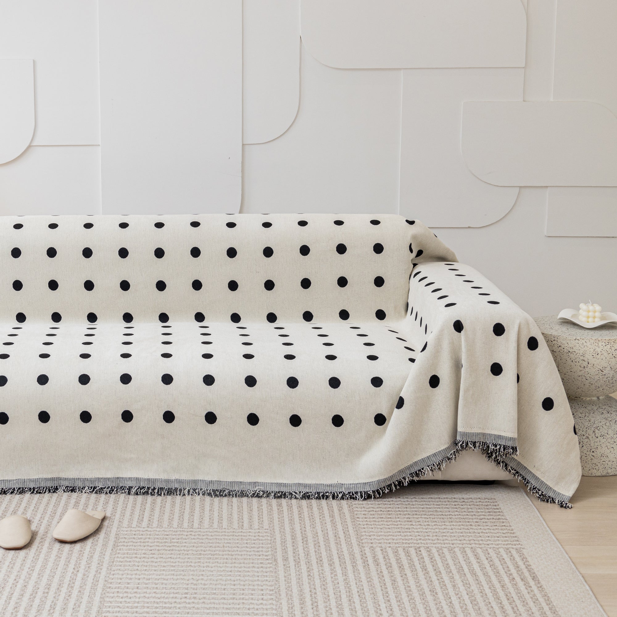 Svart Boba Vändbar Komfortsofföverdrag - Modern, Stilren & Hållbart Soffskydd