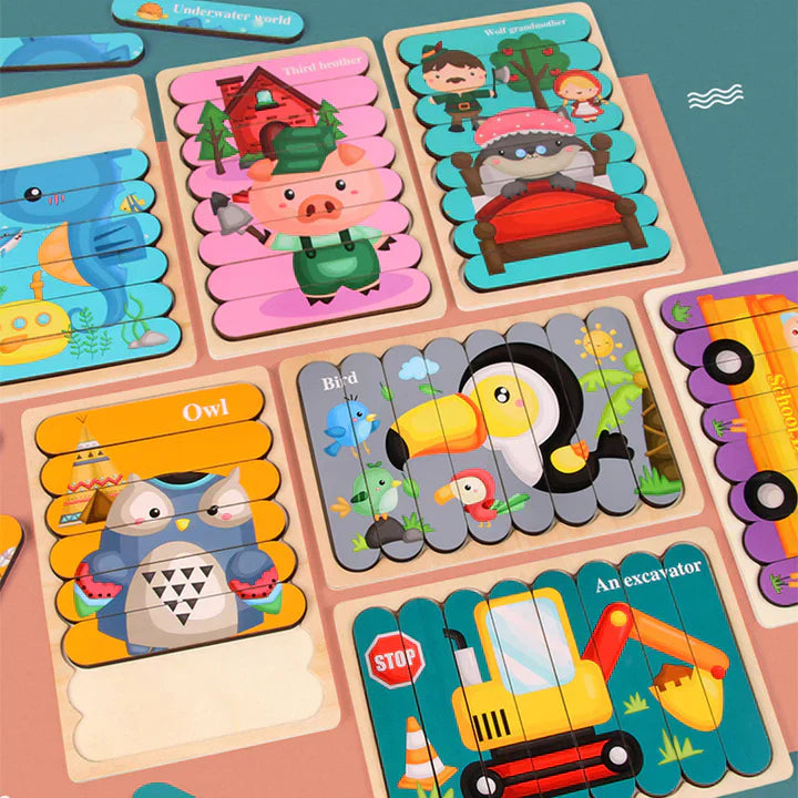 Trä Pussel Utmaning - Roligt Pusselspel för Barn