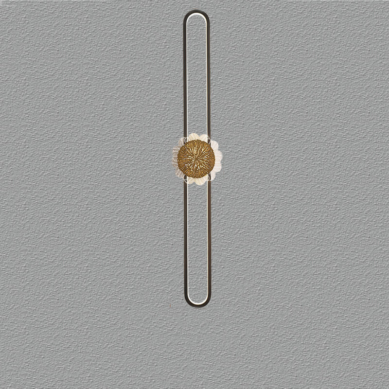 Industriell minimalistisk LED-vägglampa med kopparring