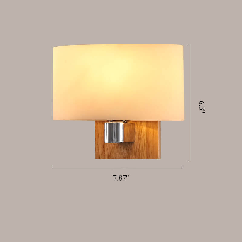 Nordisk Minimalistisk Vägglampa med Glas och Trä