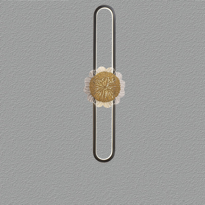 Industriell minimalistisk LED-vägglampa med kopparring