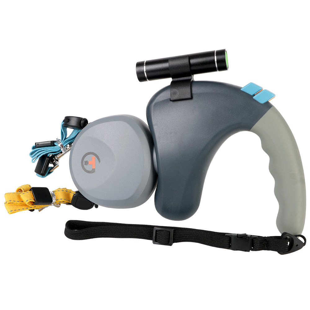 Åter retractable hundkoppel med 360° trassel – Justerbart bälte för två hundar, lätt och hållbart