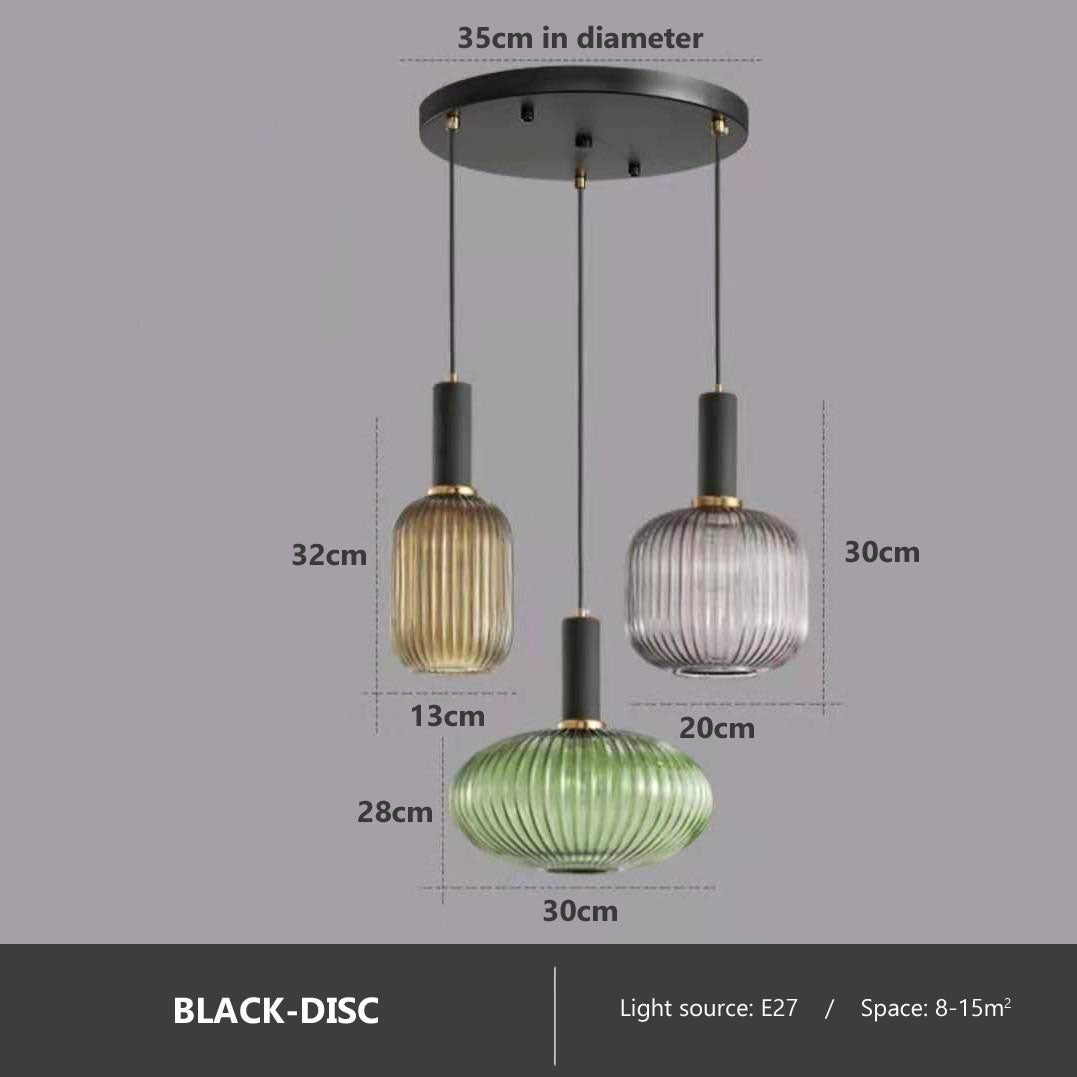 Färgglad Retro Glas Pendellampa – Kreativ LED Hängande Lampa för Vardagsrum och Sovrum