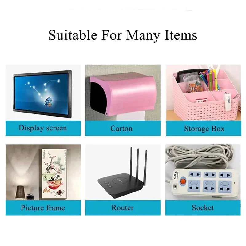 Carvallo Kabelhållare 5-pack | Självhäftande & Återanvändbar | Transparent & Stark fäste | För Vägg & Skrivbord