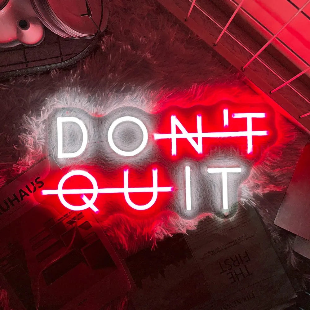 Inspirerande Neon Skylt - "GE INTE UPP" Belysning