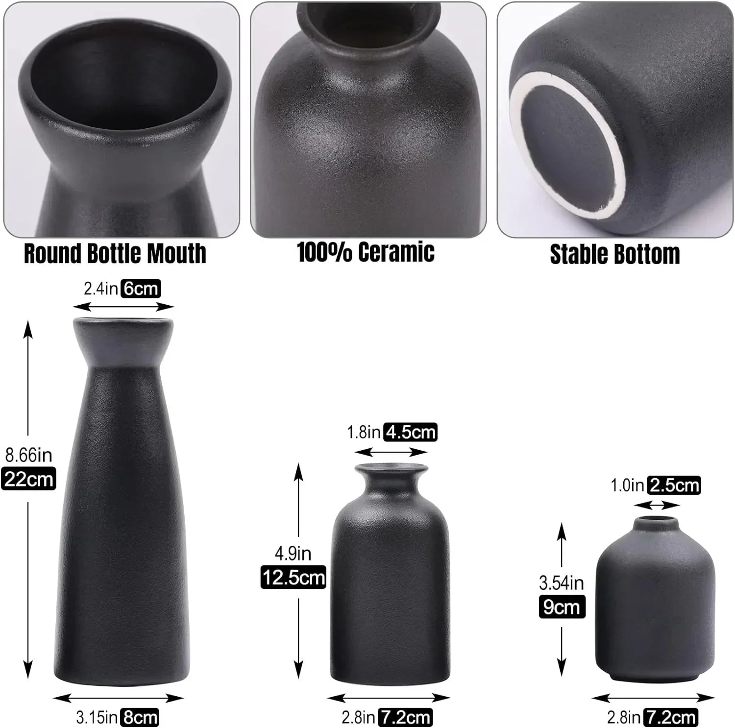 Minimalistiska keramikvaser set - Tidlös och elegant