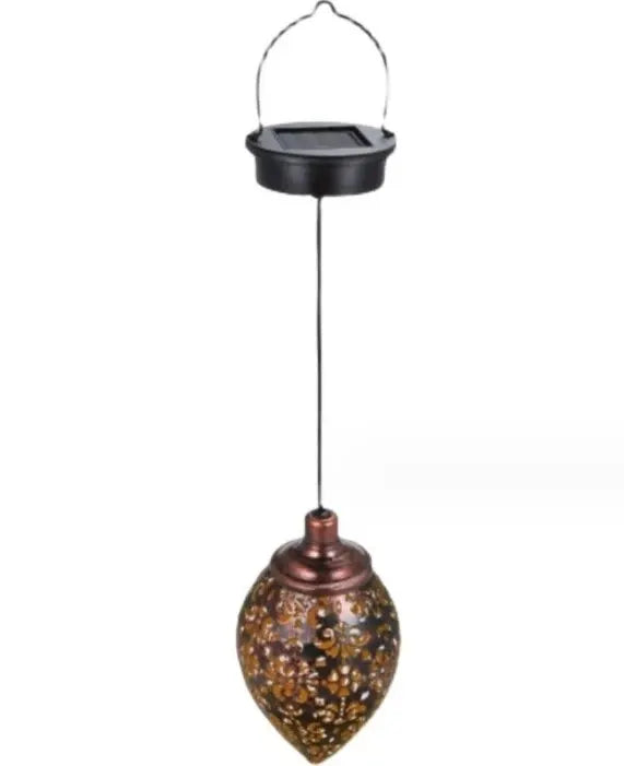 Carvallo SolArt Solär Trädgårdslampa Droppform | Vattentät & Projektionseffekt | Metall | För Balkong, Terrass & Utomhusområde