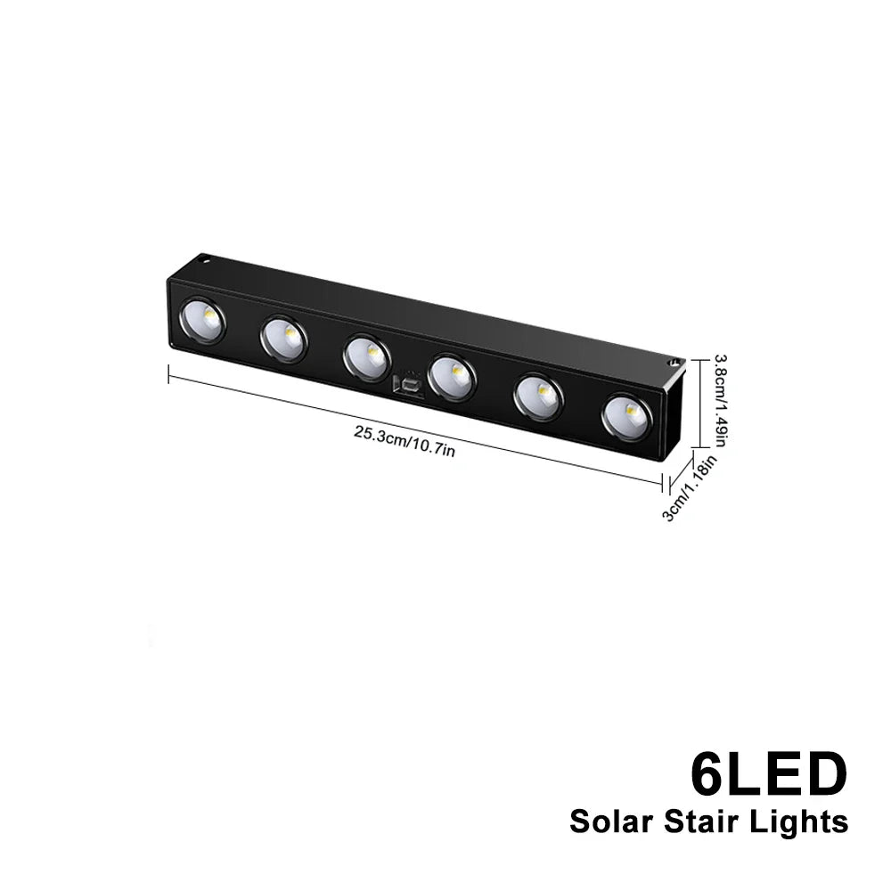 Carvallo LumiFence Solarlampor | 4-pack LED utomhuslampor | IP54 Väderbeständig | Aluminium | För Trädgård, Staket & Terrass