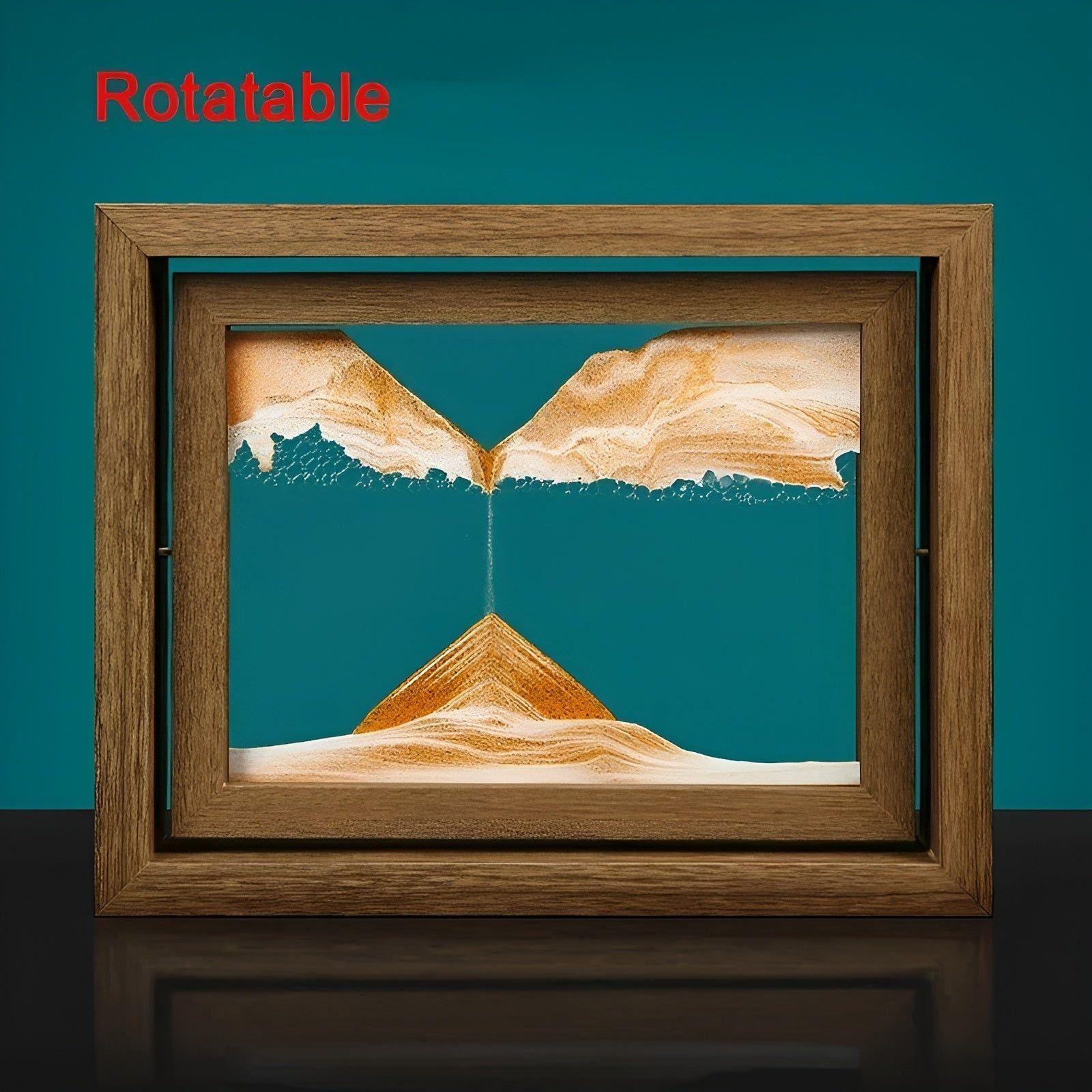 Sands bild med rörelseffekt – Fängslande väggdekoration i träram | Fyrkantigt format