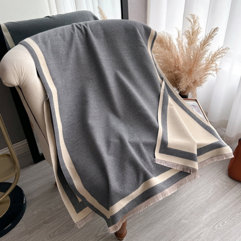 Savéra Randig Dubbelsidig Poncho Schal