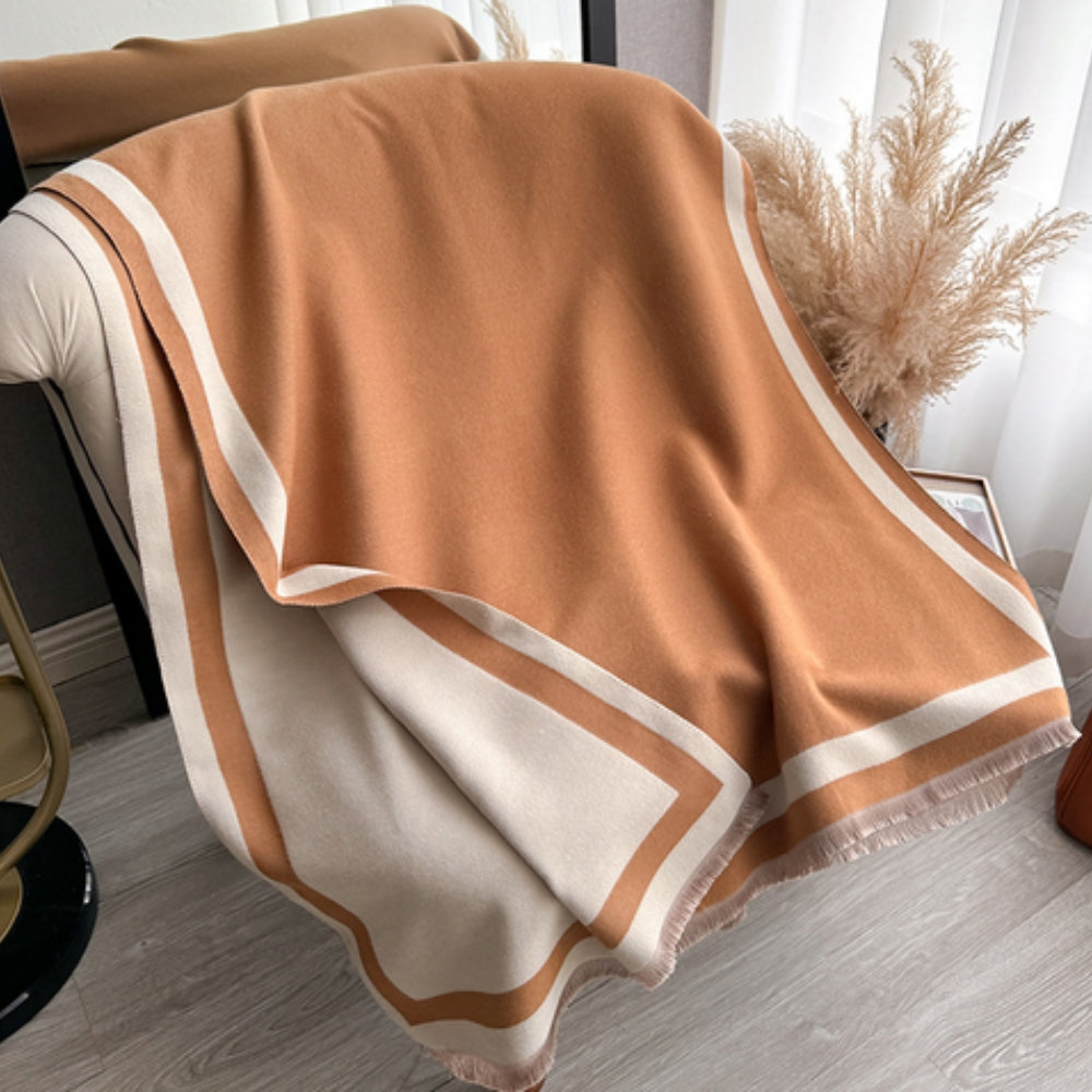 Savéra Randig Dubbelsidig Poncho Schal