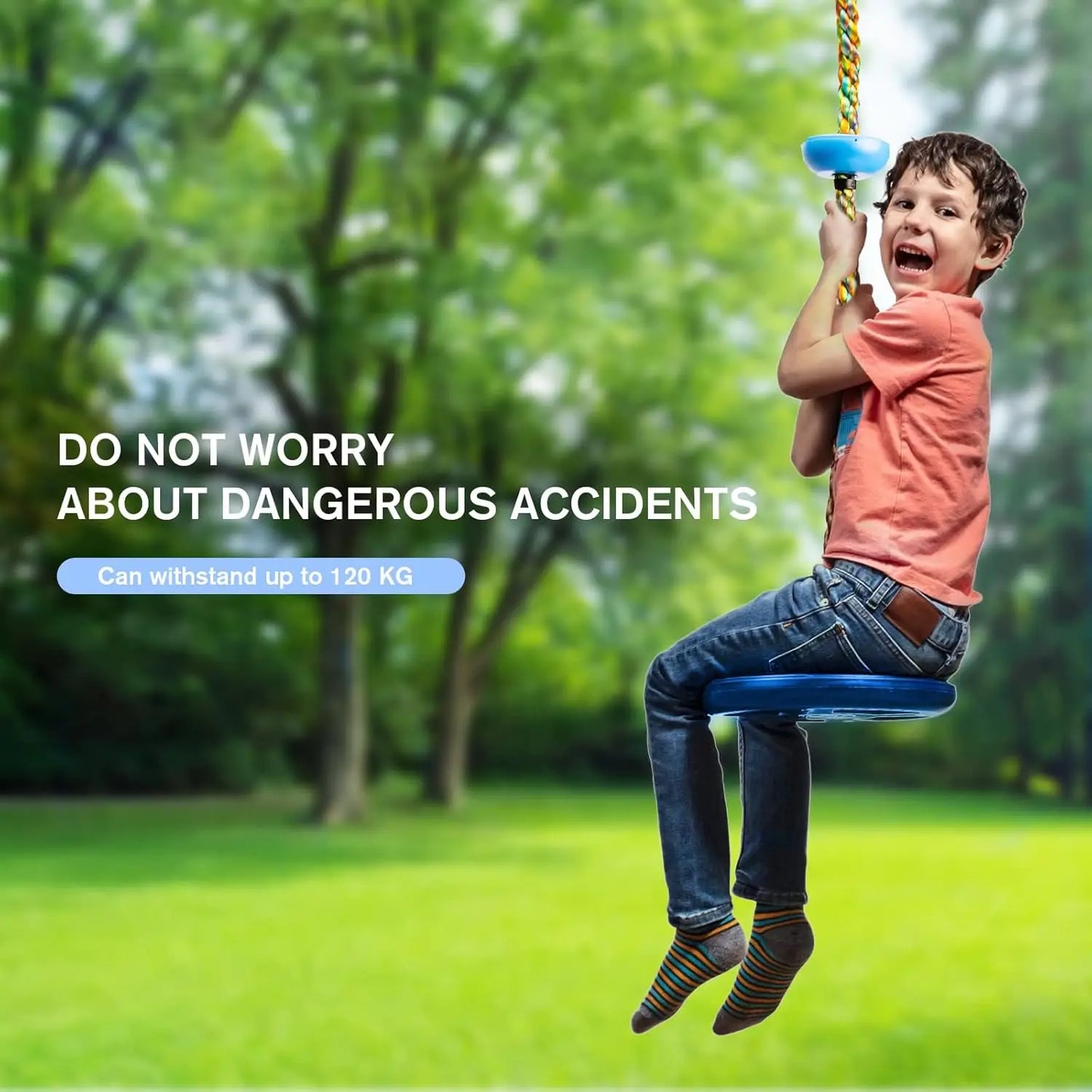 Carvallo klätterrep med plattform & skiva | 200 cm längd | För barn från 3 år | Främjar balans & motorik