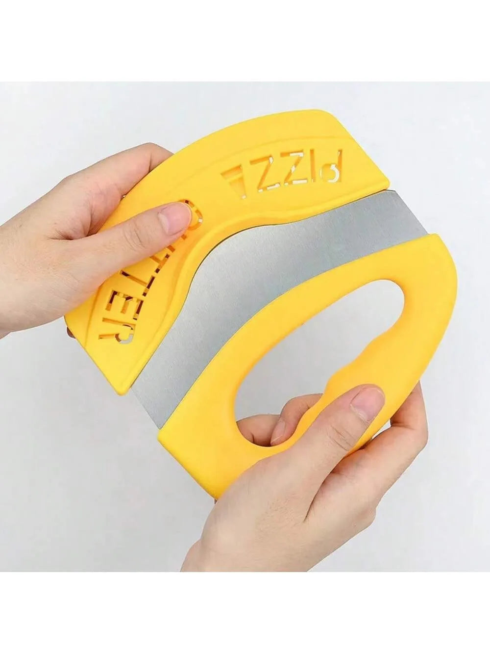 Carvallo Pizzaskärare av rostfritt stål med skyddshuv | Rundkniv för precis skärning av pizza, örter, ost och deg | Ergonomisk och diskmaskinssäker