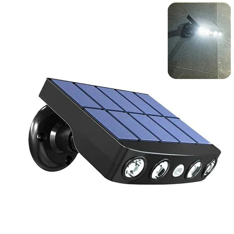 Carvallo MotionSolar | LED vägglampa med rörelsesensor | Solarbetriven & Vattentät | 4 LEDs