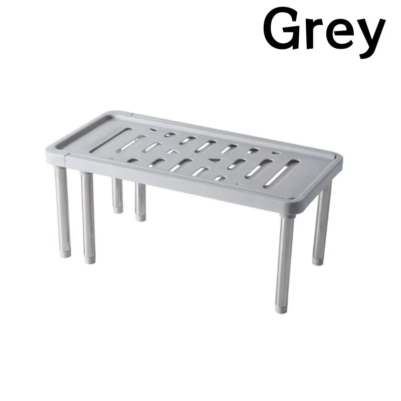 Carvallo Teleskopiskt Köksställ 35–61 cm | Utdragbar Hylla med halkfria fötter | Stabil Förvaring av PP & Rostfritt Stål