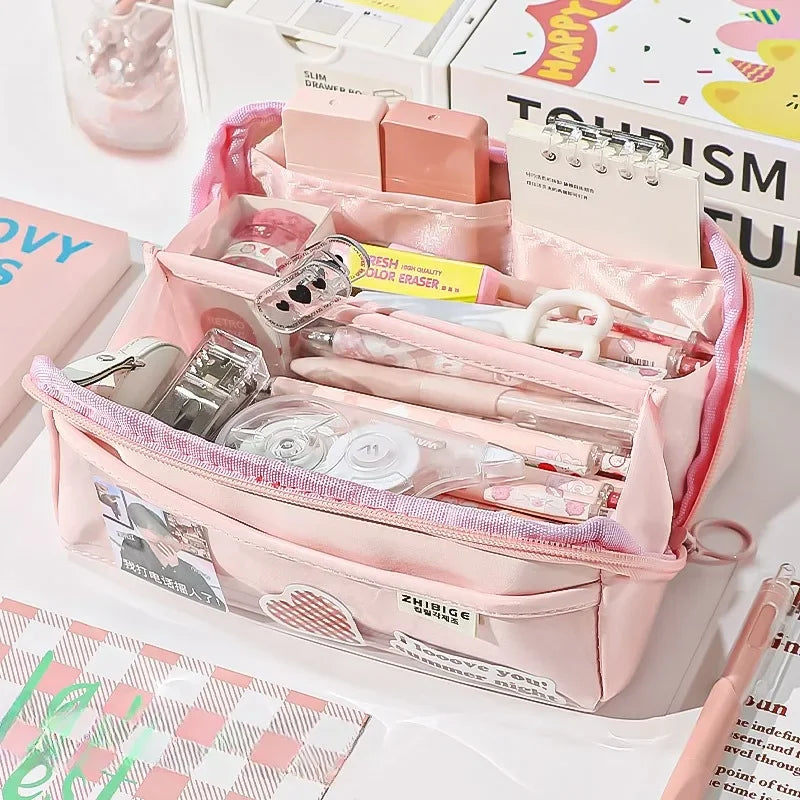 Carvallo KIDZORA CrystalBag | Transparent & Mångsidig | 10-fackdesign | Stor kapacitet för skola & fritid