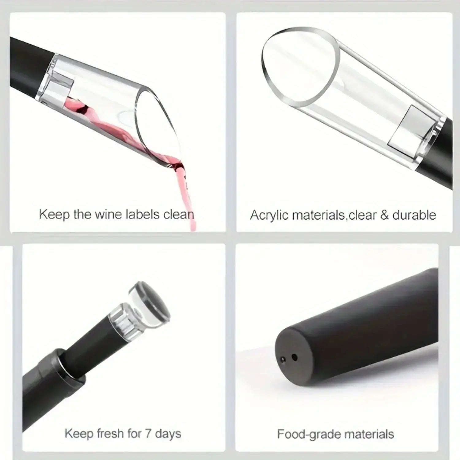 Royallure Uppladdningsbar Elektrisk Vinflaskanöppnare Set med Vakuumförslutare