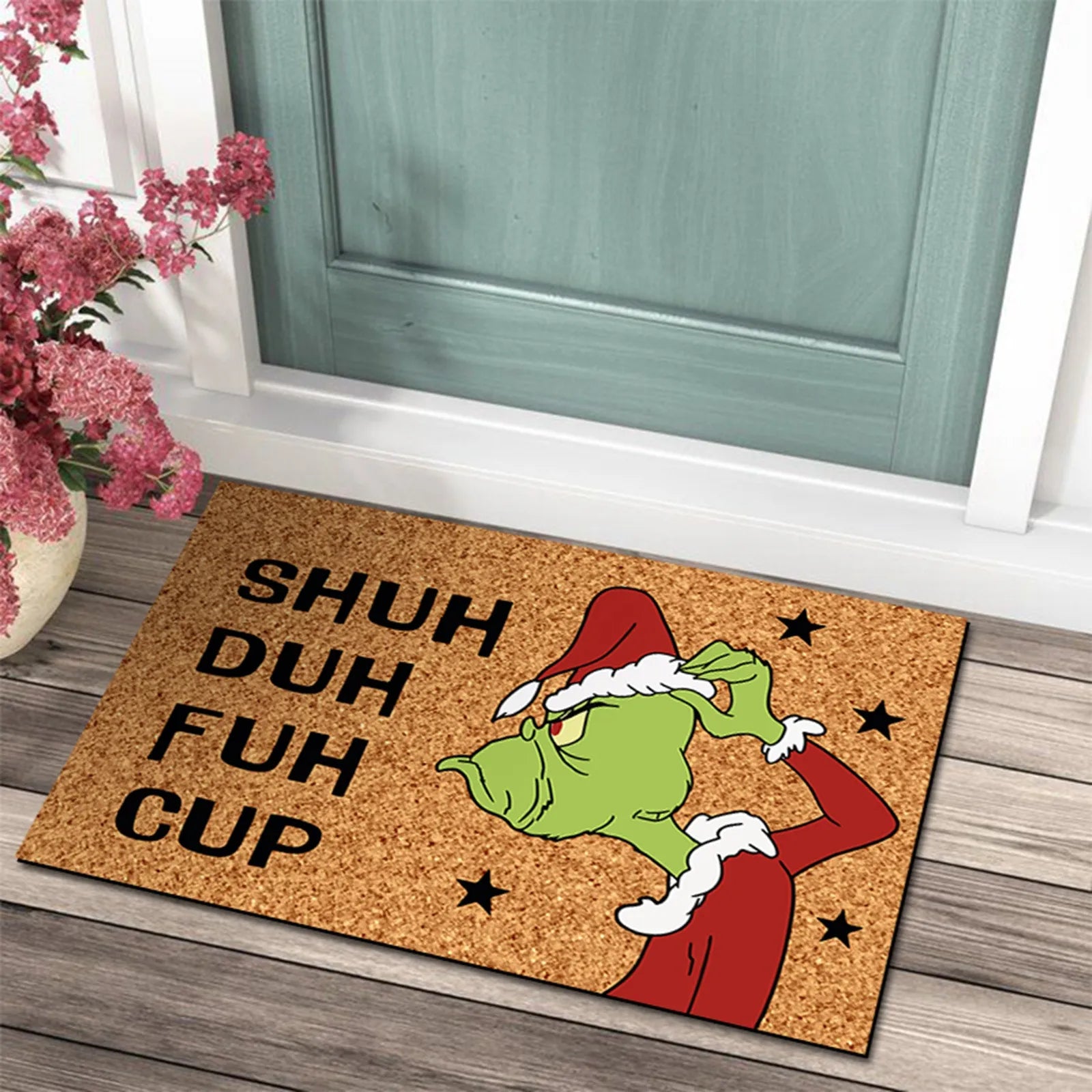 Julmatta med Grinch-design - Ett glatt välkomnande för helgerna