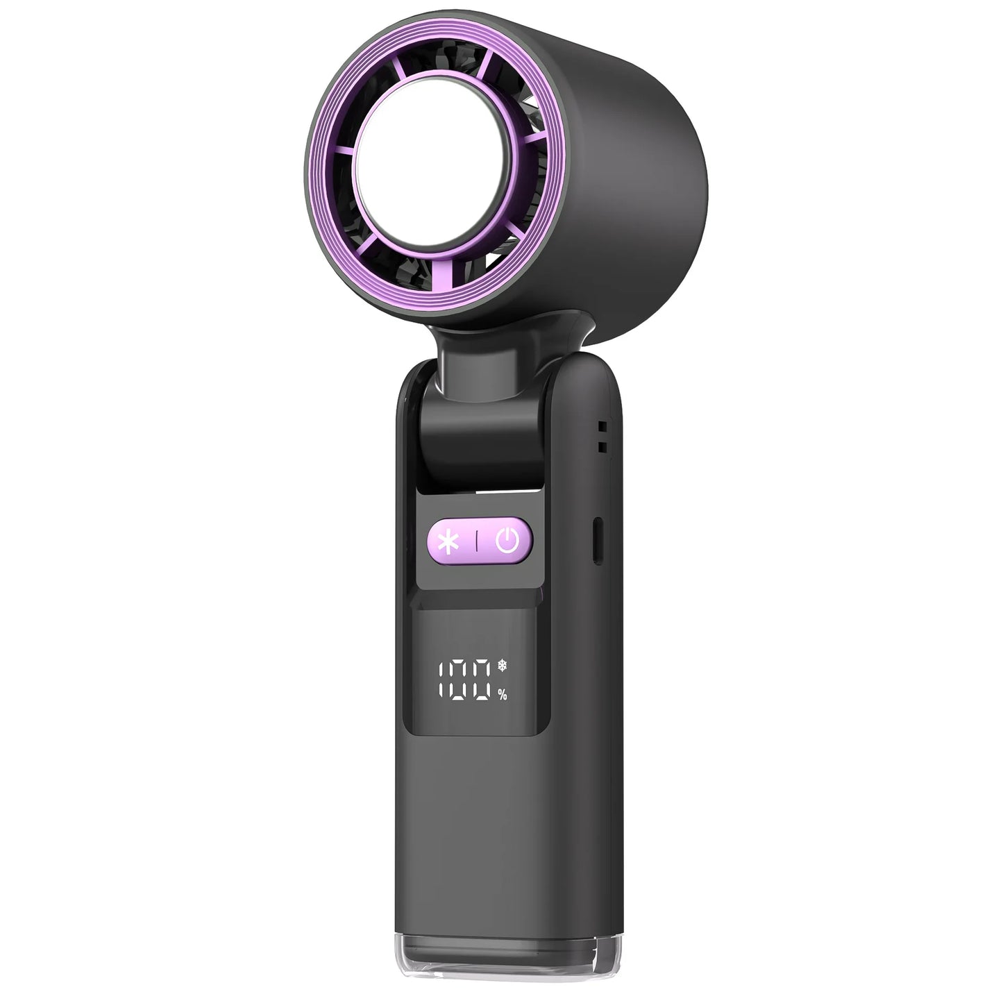 Carvallo Mini Handfläkt | 100 Vindsteg & Digitaldisplay | Fällbar & USB-uppladdningsbar | 4000 mAh batteri