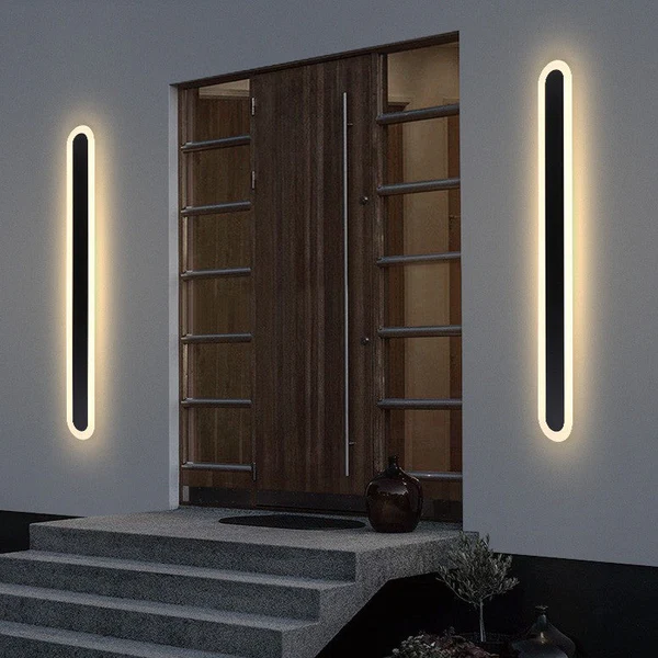 Utomhus LED Vägglampa Modern Svart Design