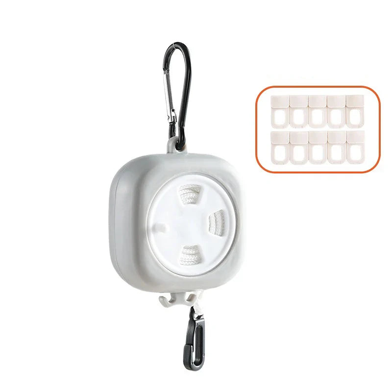 Carvallo tvättlina TravelTendu | 10 m utdragbar med 10 stoppare | För camping, balkong, bad & utomhusäventyr