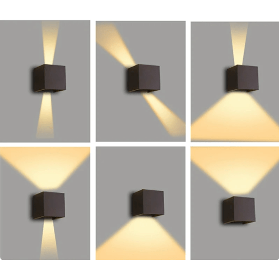 GlowCube LED Vägglampa | Justerbart Ljus och Trådlös Design för Hem/Kontor