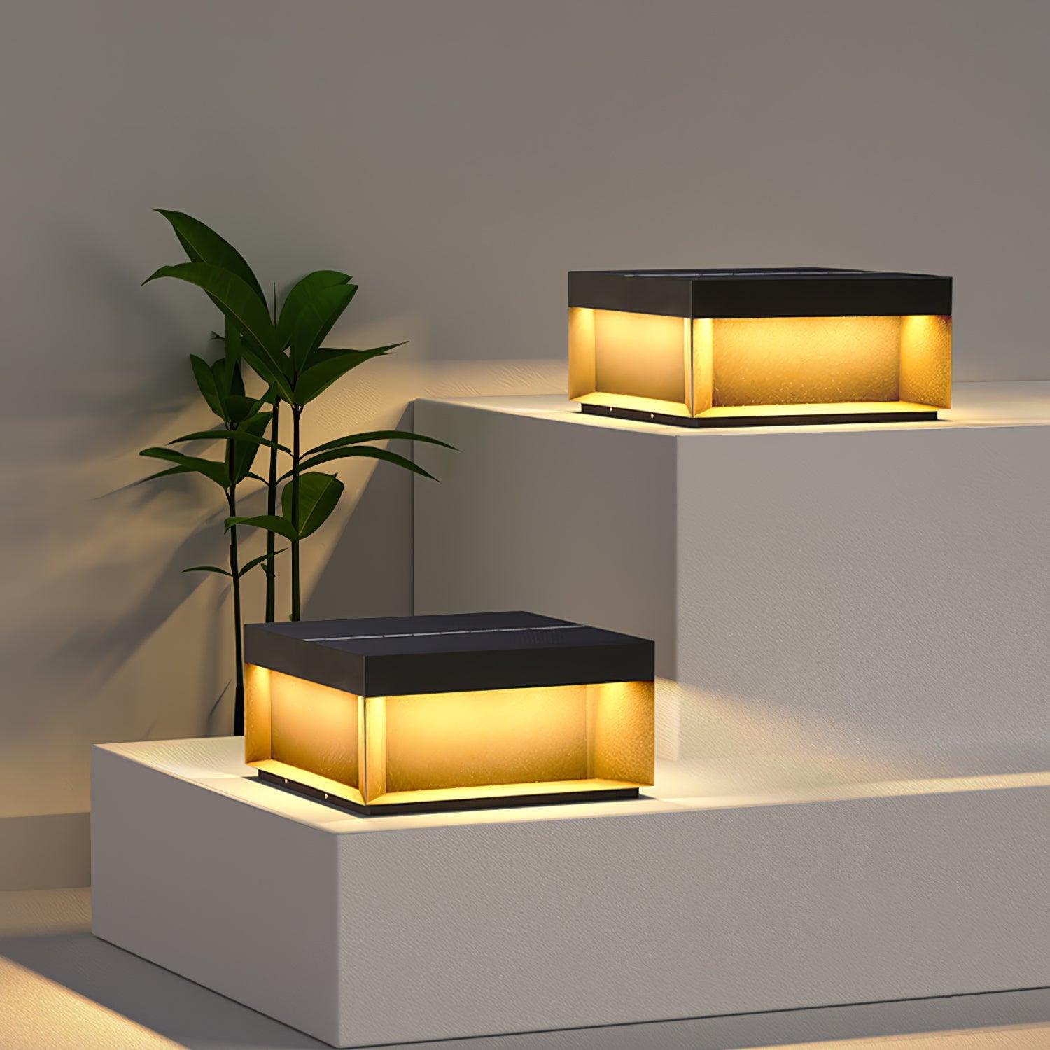 Matt svart ram sol utomhus postlampa