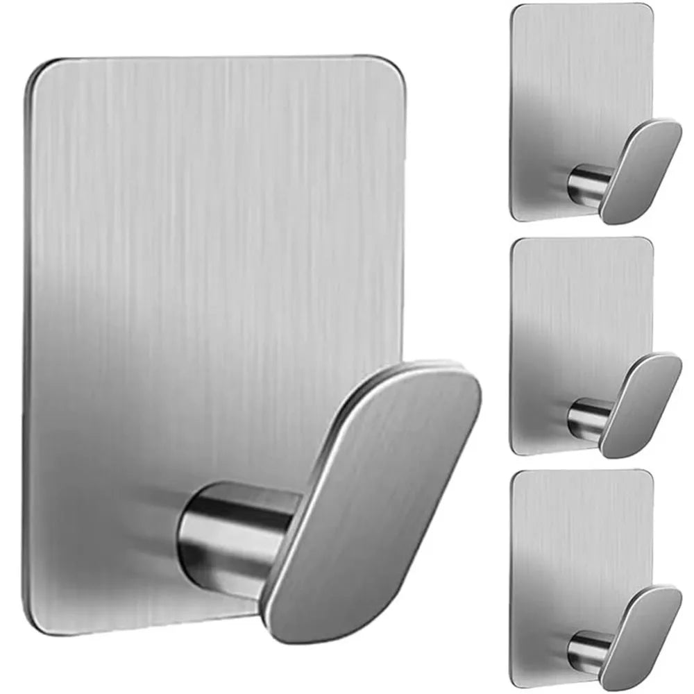 Carvallo Självhäftande Väggkrokar i Rostfritt Stål | Tung belastning | Utan borrning | För bad, kök & garderob
