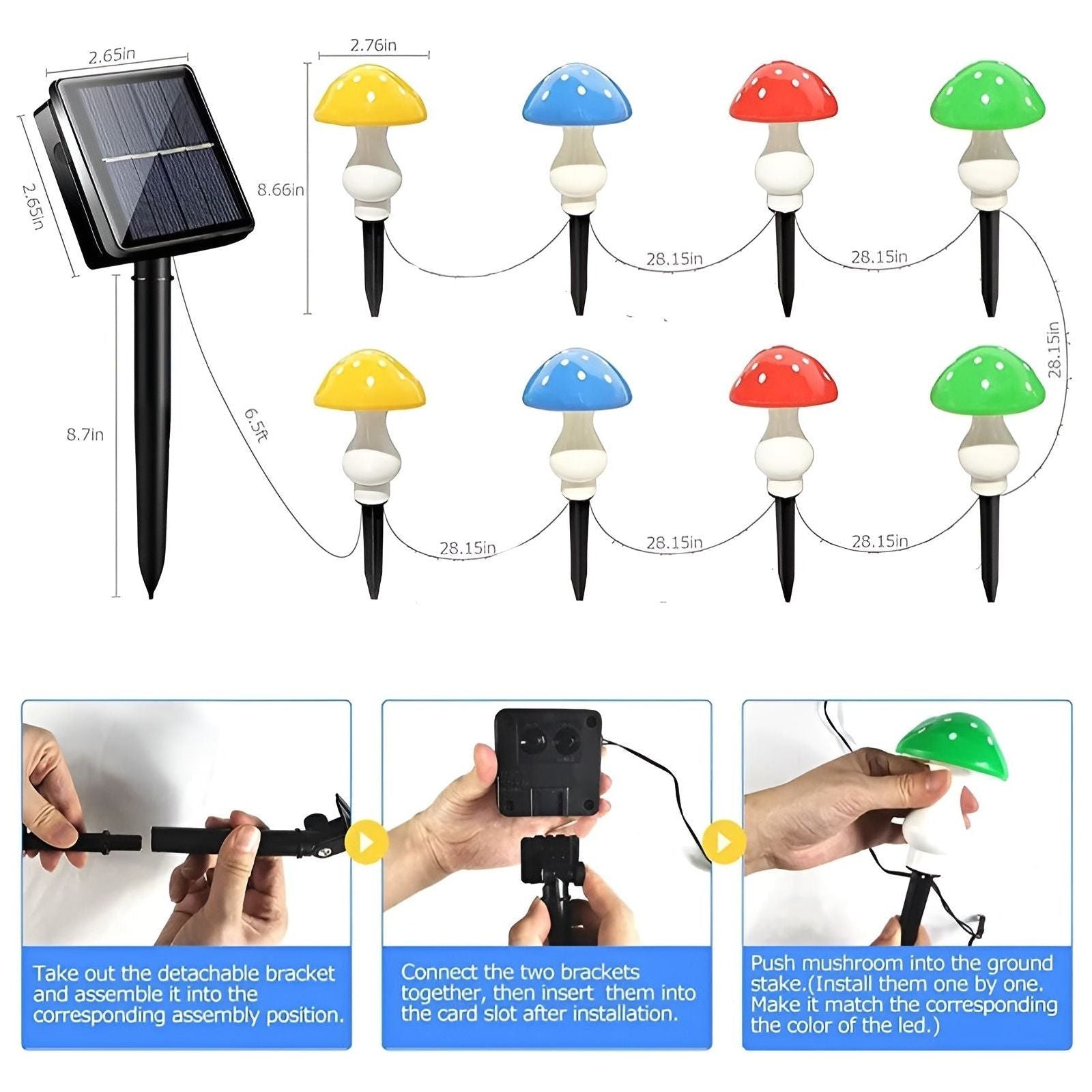 MushroomTwinkle Light - Vattentåliga svamp solfeenljus