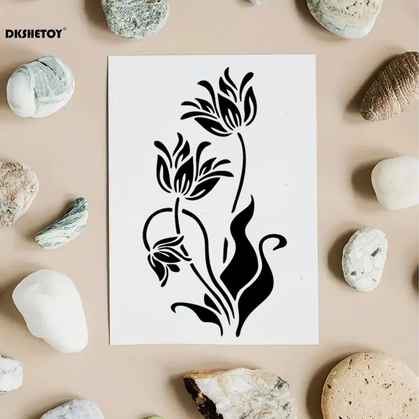 Carvallo Mallset | 10-delar | Flexibla PET-mallarna | För Scrapbooking, Väggar, Tyg & Papper