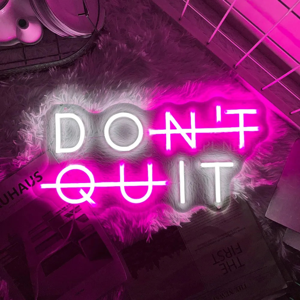 Inspirerande Neon Skylt - "GE INTE UPP" Belysning